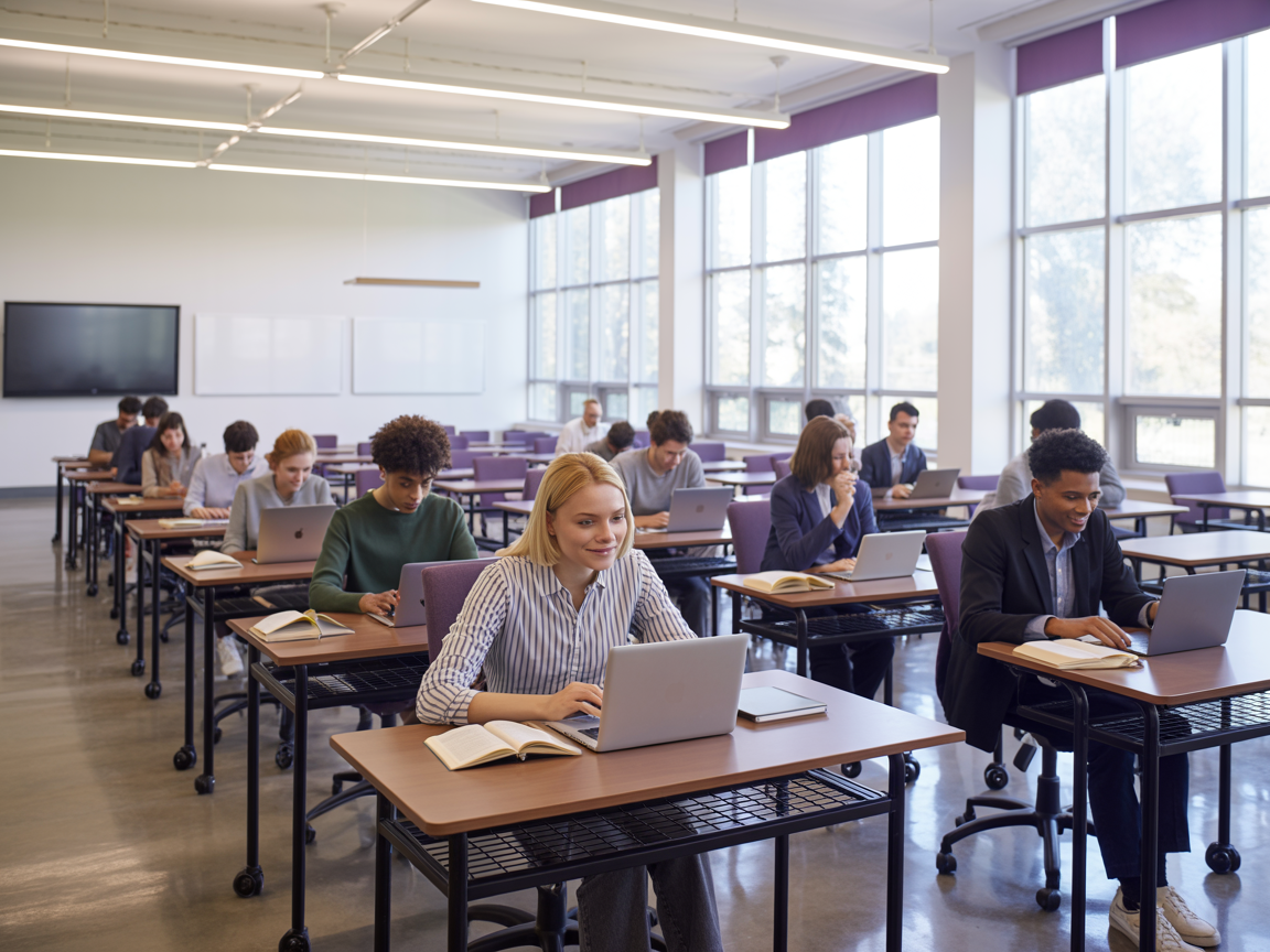 Modern school classroom and institutional learning space
